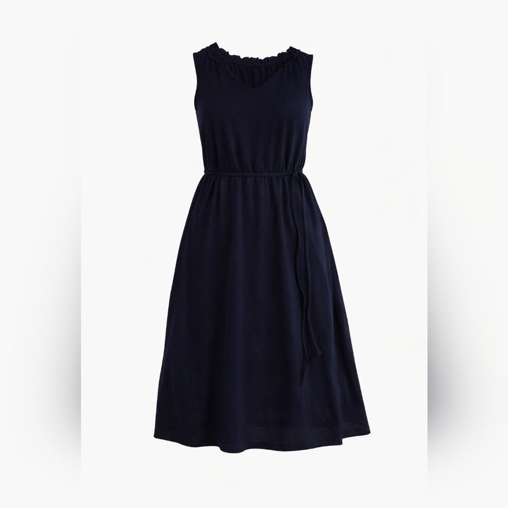 Banana Republic Navy Sleeveless Drawstring Waist Midi Dress Women's Medium EUC